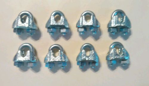 8 New Galvanized Steel Wire Rope Cable Clamps 1/8&#034;
