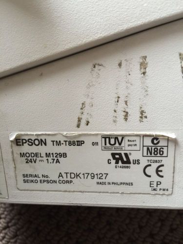 EPSON TM-T88IIP M129B POS THERMAL RECEIPT PRINTER PARALLEL PORT