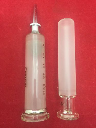 New clayton interchangeable irrigating glass toomey syringe 50cc w/metal tip for sale