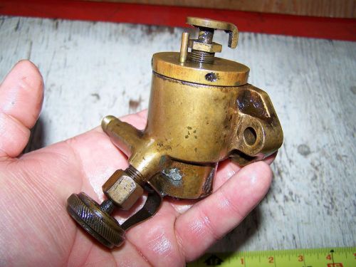 Old brass 2-cycle hit miss gas engine fuel mixer carb evinrude steam magneto wow for sale