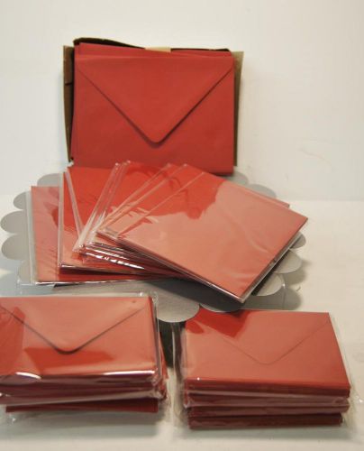 BIG LOT - BRAND NEW ENVELOPES AND CARD STOCK - 5 1/4&#034; X 3 5/8&#034; + 7&#034; X 5&#034;-RED