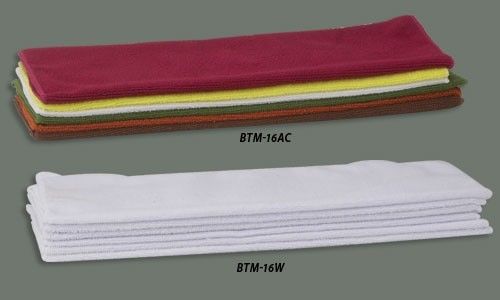 *NEW* 6 WHITE MICROFIBER BAR &amp; KITCHEN TOWELS - FREE SHIPPING