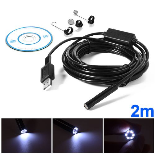 2M LED Waterproof USB Endoscope Camera Bore Snake Tube Inspection Video BI323