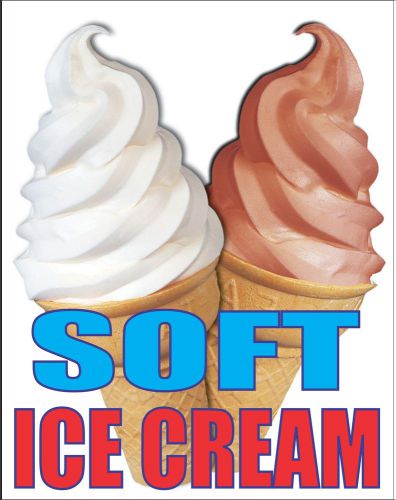 SOFT ICE CREAM Decal Sticker for Restaurant Delivery Shop Window Car Sign