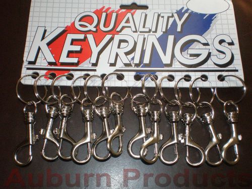 Snap trigger hook belt key chain / nickel plate finish / 12 per card for sale