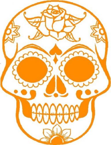 30 custom orange ornate skull personalized address labels for sale
