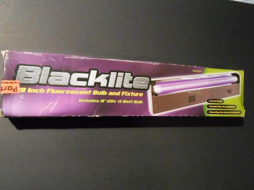Blacklite 18” Fluorescent Bulb &amp; Fixture 120V 15W New Open Box