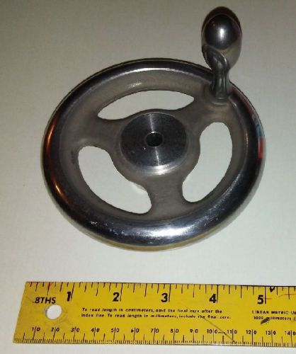 5” Solid Cast Aluminum Lathe Hand Crank Adjustment Wheel Very Good Condition