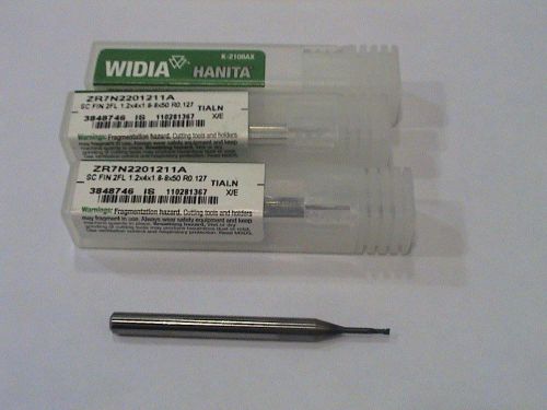 3 New Pcs SC FIN 2FL 1.2x4x1.8-8x50 R0.0127 WIDIA SOLID CARBIDE