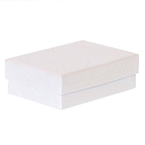 KC Store Fixtures 07202 Jewelry Box Cotton Filled 3-1/4&#034; x 2-1/4&#034; x 1&#034; White ...