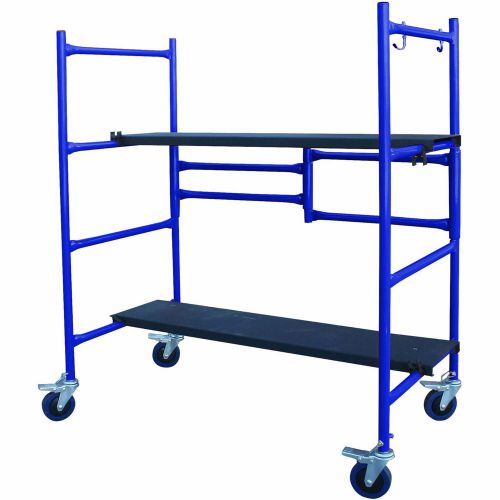 Roll and fold mini scaffold, adjustable heights, locking casters, up to 250# for sale
