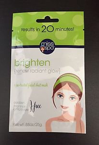 Miss Spa Brighten Facial Sheet Mask, 0.88 Ounce