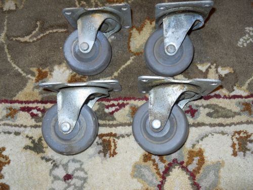 4  Casters Bassick USA 361 Industrial Swivel Plate 3&#034; wheels