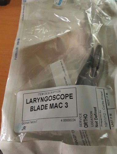 Welch Allyn # 3 MAC REF 69043 Laryngoscope Blade, Diagnostic Instruments