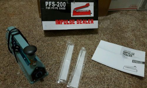 8&#034; PFS-200 Hand Impulse Sealer  Heat Seal Plastic Poly Bag Closer Iron Shell