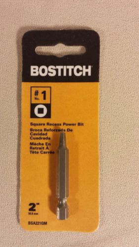 Square Recess Power Bit #1 2&#034; NEW Bostitch BSA221QM