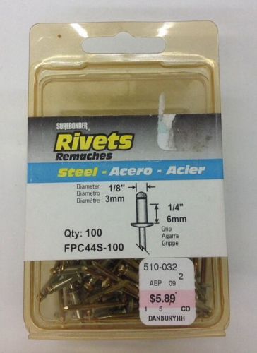 Rivets Remaches Steel QTY 100 1/8&#034; 3mm 1/4&#034; 6mm NEW In Box 2 FPC44S-100
