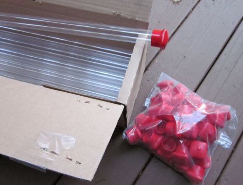 1-1/8&#034; x 48&#034; Clear Plastic Packing Storage/Shipping Tubes with Vinyl End Caps