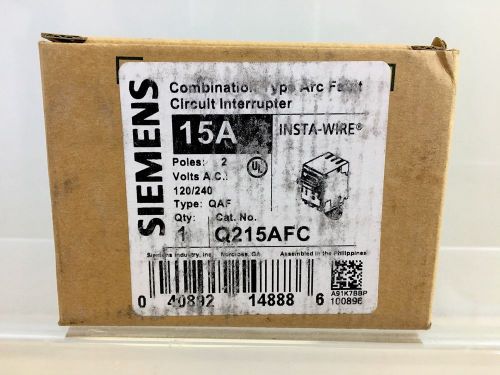 Siemens Q215AFC 15-amp 2 Pole 120-volt Combination Type Arc Fault Circuit Inter