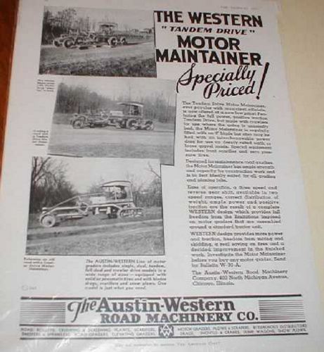 1932 Austin-Western Tandem Drive Motor Maintainer Road Grader Print Ad - Box 75