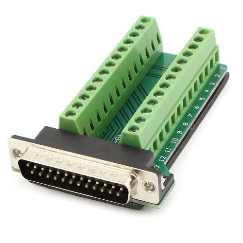 W6 DB25 25Pin Male Adapter Board RS232 Serial to Terminal Signal Module