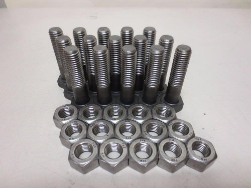 Qty (15) ameribolt 5/8-11 x 2-3/4&#034; hardened stainless steel b8msh b8 bolt + nut for sale