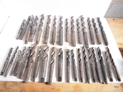 Lot of 34 Morse Taper Drill Bits All different sizes USA Made Lathe Milling Used