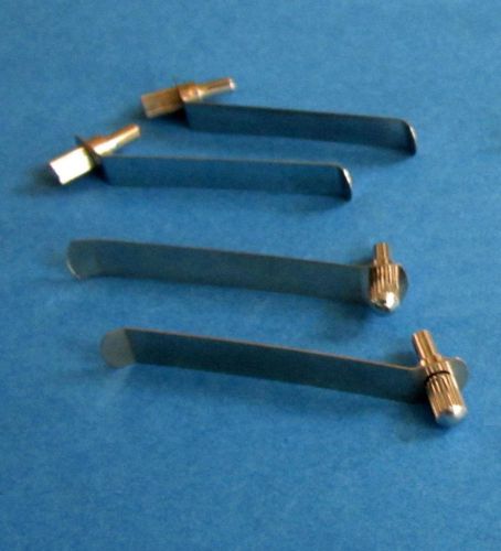 Microscope Stage Clips Fixed Format 4 Pc/2 Pairs &amp; 2 Pc/1 Pair Spring loaded
