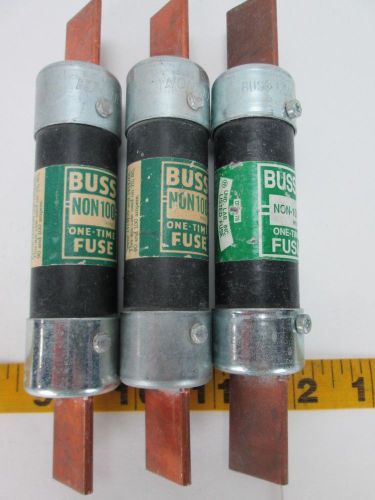 Lot of 3 BUSS NON 100 Fuses For 250 Volts or Less SKU P CS