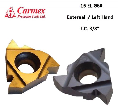 5 pcs. CARMEX 16 EL G60 External Carbide Threading Inserts BXC / BMA I.C 3/8&#034;