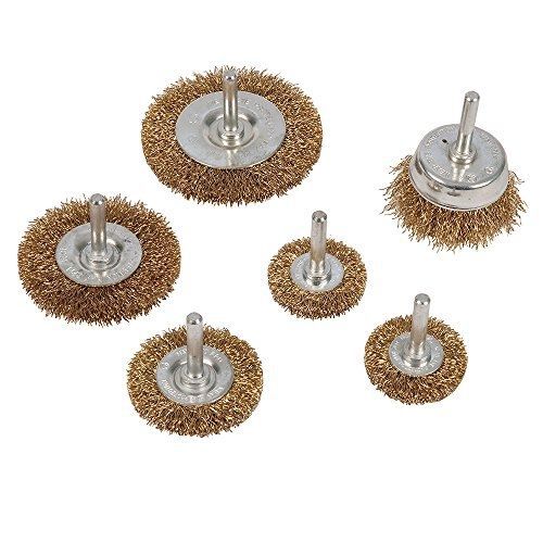 Silverline 875834 1/4-inch shank wire wheel and cup brush, 6-piece for sale