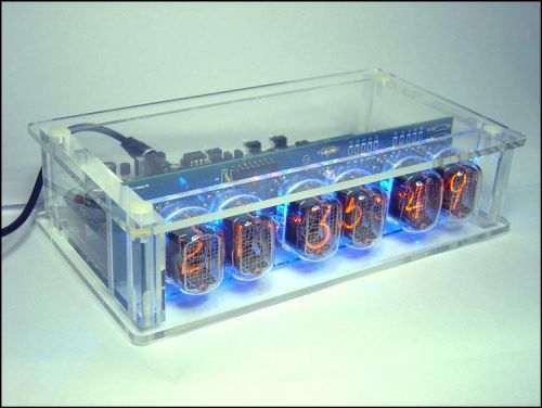 In12 nixie digital desk clock clear perspex for sale