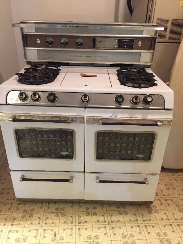 Vintage Okeefe And Merrit Gas Stove 4 Burners Griddle 2 Ovens Broiler Drawers