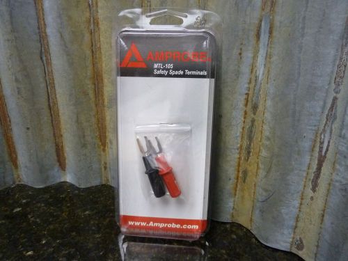 Brand New Pair Of Amprobe MTL-105 Safety Spade Terminals Fast Free Shipping