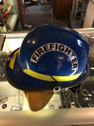 BULLARD FIREDOME FX Fire Helmet Size 6.5-8 MFG Jan. 2001 Blue with Stickers