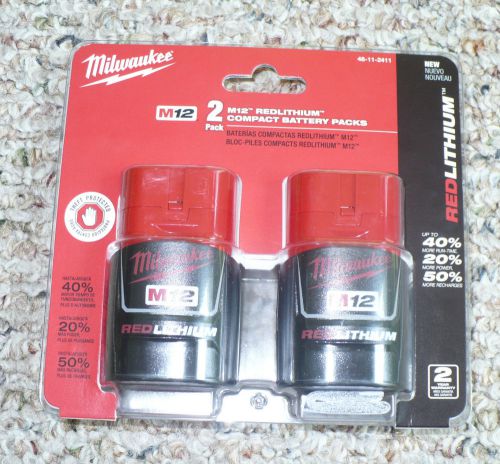 New with box Milwaukee 48-11-2411 M12 REDLITHIUM Compact Battery Two Pack deals