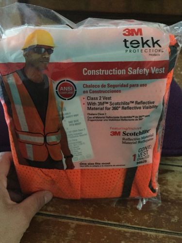 3M Tekk Protection 94625 Construction Reflective Active Safety Vest, Orange,New