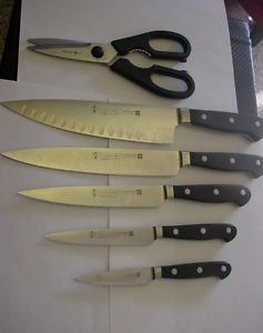 Wusthof knives cutlery 6 pc lot le cordon bleu 5 knives &amp; pair scissors for sale