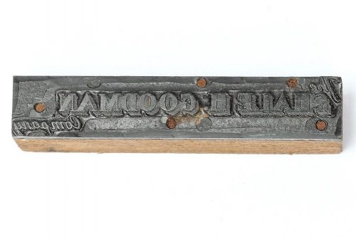 Vintage letterpress shale h. goodman co printers block lead font typography #14 for sale