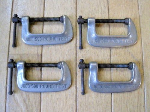 Vintage Set of (4) JUDD 500 Pound Test 2&#034; C-Clamps