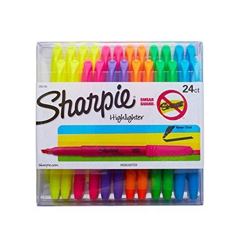 Sharpie Accent Pocket Highlighters, Chisel Tip, Assorted Colored, 24-Count