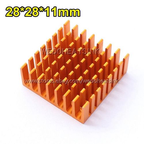 5pcs Aluminium Heatsink 28*28*11mm Gold Anodized High Quality Heat Sinks Cooler