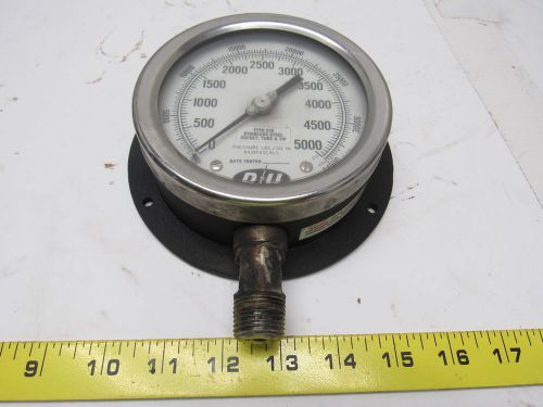 Duro 0-5000 psi round wall mount pressure gauge 4-1/2&#034; dia. for sale