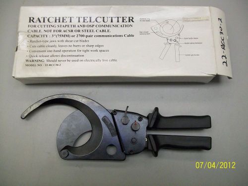 HIt Tool 22-RCC30-2 Ratchet Cable Cutter New w/2700 Pair Comm Cable Capacity