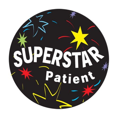 PDC Healthcare 59708878 Label &#034;SUPERSTAR PATIENT&#034; 2&#034; Circle Black (Pack of 250)