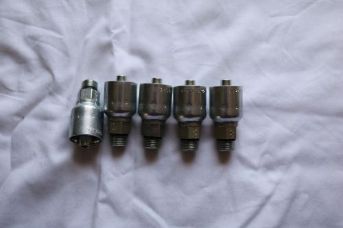 10543-6-6 parker # 6 male sae with o-ring x 3/8&#034; i.d. hose fitting qty 5 for sale
