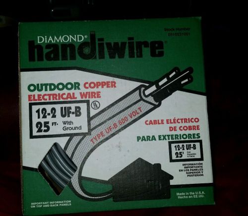 New in box diamond outdoor copper electrical wire: 12-2 uf-b with ground 25&#039; for sale