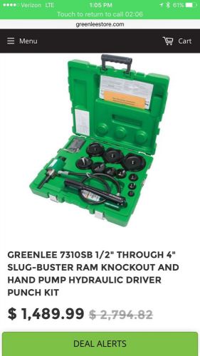 greenlee hydraulic knockout set