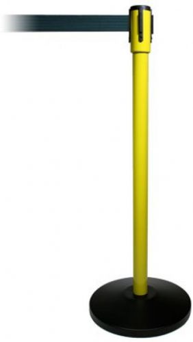 2 crowd control pro line economy retractable belt stanchions - yellow post with for sale