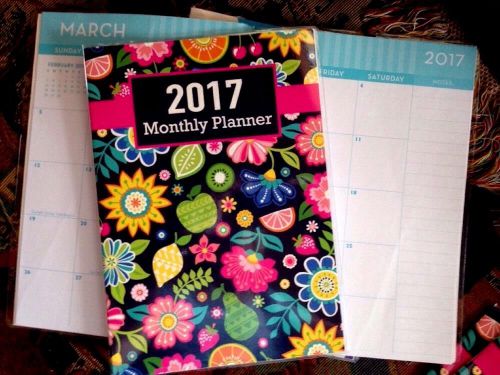 2017 Monthly Calendar Bright Florals